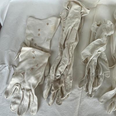 White evening gloves