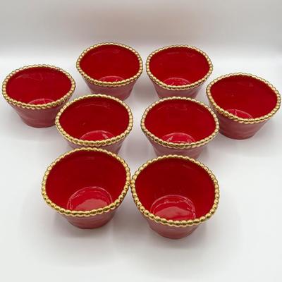 STARBUCKS COFFEE ~ Holiday 2006 ~ Set Of Eight (8) Christmas Bowl Candy Dishes