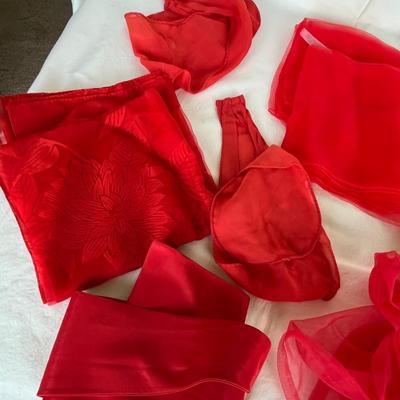 Lot of 9 Red Hair Scarves