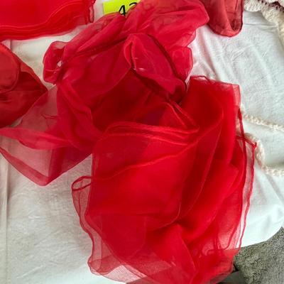 Lot of 9 Red Hair Scarves
