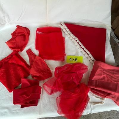 Lot of 9 Red Hair Scarves