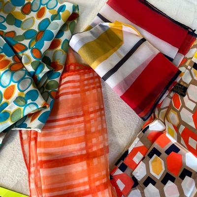 Lot of 60s print scarves