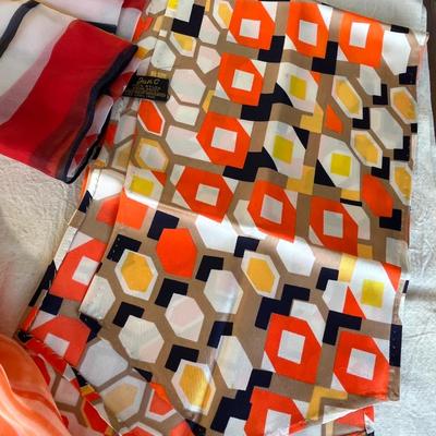 Lot of 60s print scarves