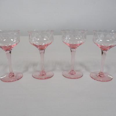 Raspberry Red Pink Wine Glasses