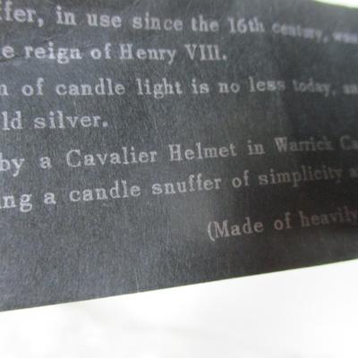 Vintage Cavalier Helmet Candle Snuffer By Gerity