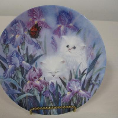 Garden Discovery Plate Lily Chang 1st Issue 1992 Petal Pals Collection Cats