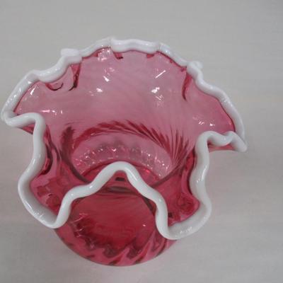Fenton Art Glass Small Ruffled Vase