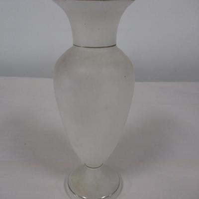 Hand Painted Butterfly and Flowers Opaque Glass Vase