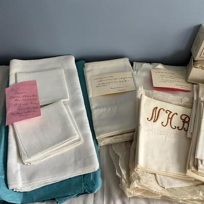 MR1502 Lot of Antique Lace and Crochet Pillow Cases and Sheets