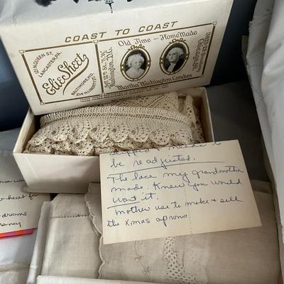 MR1502 Lot of Antique Lace and Crochet Pillow Cases and Sheets