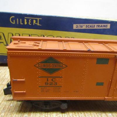 Antique Gilbert American Flyer Model Railroad Car with Box- Illinois Central I C 923- 3/16
