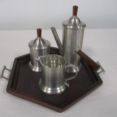 Brazilian Made Stainless Coffee Set with Wood Handles