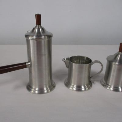 Brazilian Made Stainless Coffee Set with Wood Handles
