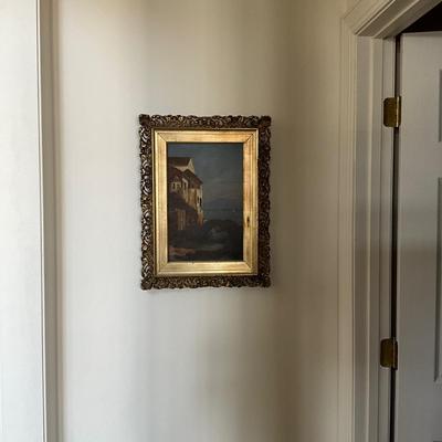 LR1521 Antique Oil on Canvas Seascape Painting