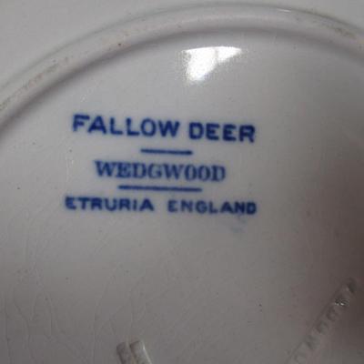 Blue & White Fine China Plates Fallow Deer Wedgwood