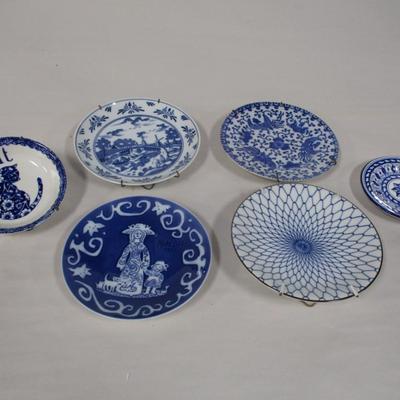 Blue & White Fine China Plates Norma Sterman Calico Royal Copenhagen