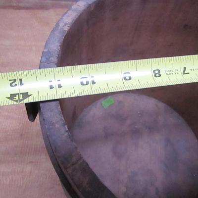 Large, Antique Wooden Mince Meat Pail- Approx 9 3/4