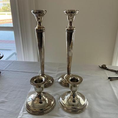 LR1529 Set of Two Sterling Weighted Candlesticks