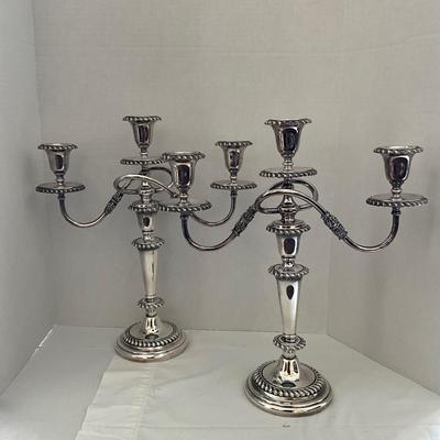 LR1532 Large Silverplate Three Candelabra