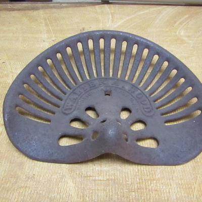 Cast Metal Walter A. Wood Tractor Seat