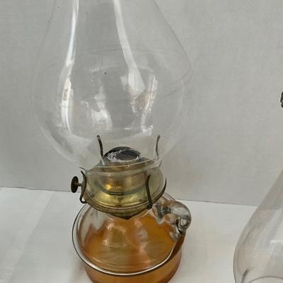 LR1535 Vintage Antique Oil Lamps and Etched Globes