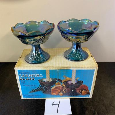 Carnival Glass 2-4â€ Candlestick Holders