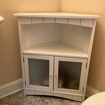 LR1539 White Two Door Corner Cabinet