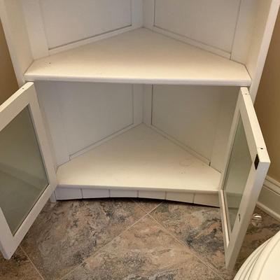 LR1539 White Two Door Corner Cabinet