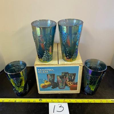 Carnival Glass 4-14oz Coolers