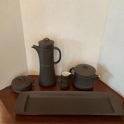 DR1555 Early Dansk 5pc Jens Quistgaard Flamestone Pottery
