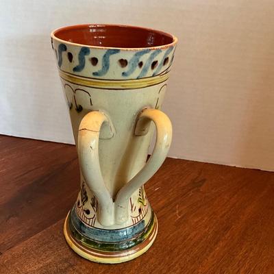 DR1557 Antique 18th Century Slipware Two Handle Cut
