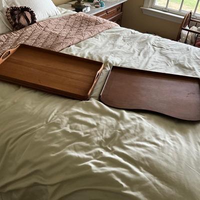 UB1573 Two Vintage Teak Bedtrays
