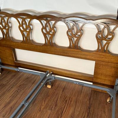 King Chippendale Style Headboard & Bed Frame