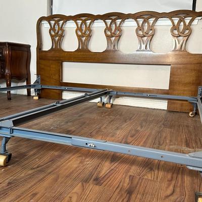 King Chippendale Style Headboard & Bed Frame