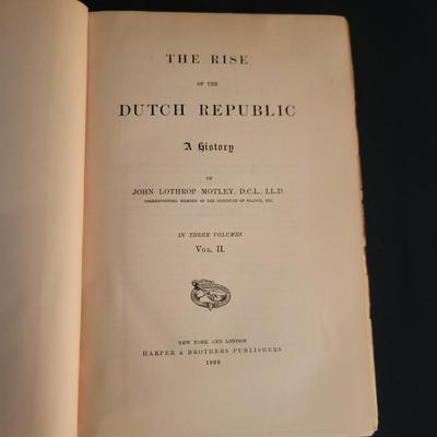Three Volume "Rise of the Dutch Republic" from 1899 & 1900 (D-DW)
