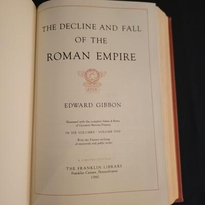 Leather Bound Six Volume Set "The Rise and Fall of the Roman Empire" by Edward Gibbon (D-DW)