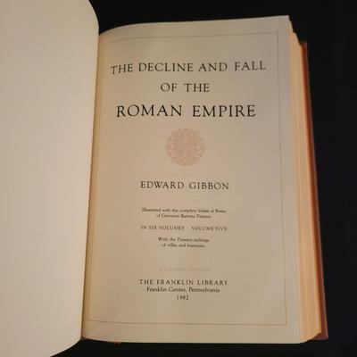 Leather Bound Six Volume Set "The Rise and Fall of the Roman Empire" by Edward Gibbon (D-DW)