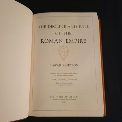 Leather Bound Six Volume Set "The Rise and Fall of the Roman Empire" by Edward Gibbon (D-DW)