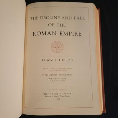 Leather Bound Six Volume Set "The Rise and Fall of the Roman Empire" by Edward Gibbon (D-DW)