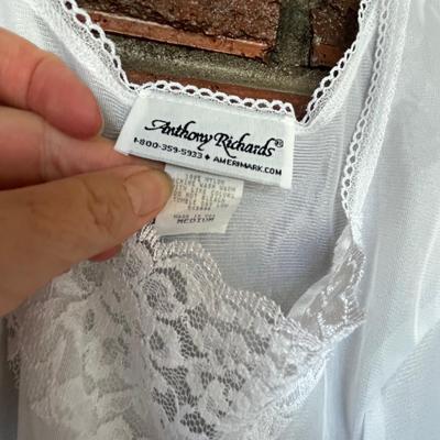 2 White Lacy slips