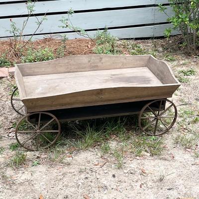 Decorative Rolling Wood Wagon