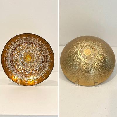 Pair (2) ~ Bohemian Style Glass Decorative Bowls