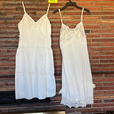 2 white vintage slips
