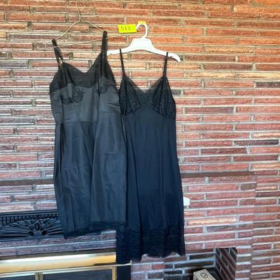 2 black vintage slips