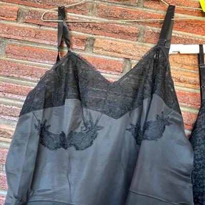 2 black vintage slips