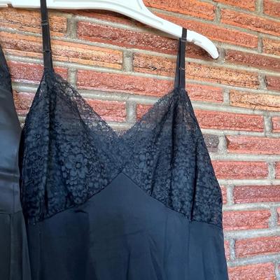 2 black vintage slips