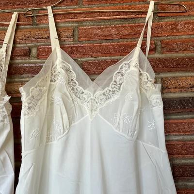 3 white vintage slips