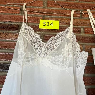 3 white vintage slips
