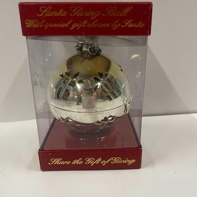 Lenox For the Holidays Santa Giving Ball Silverplated Ornament