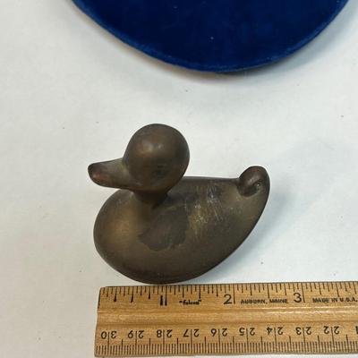 Small Vintage Brass Duck Paperweight Figurine